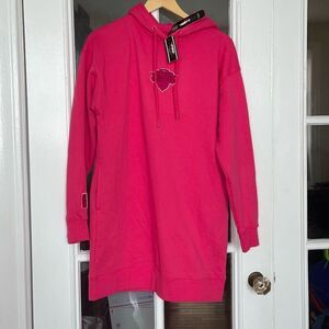New women’s pro standard luxury athletic pink hooded sweatshirt dress size large